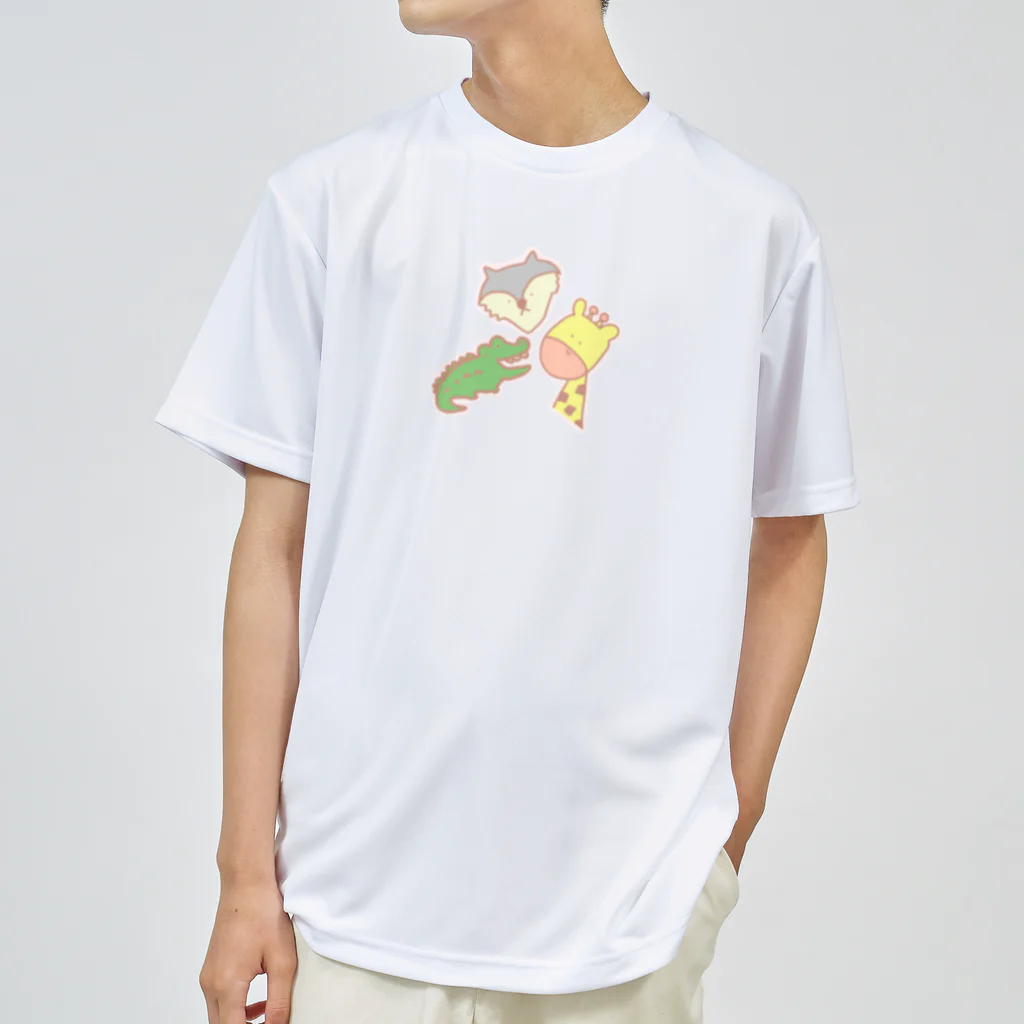 chikoショップのわに おおかみ きりん ドライTシャツ