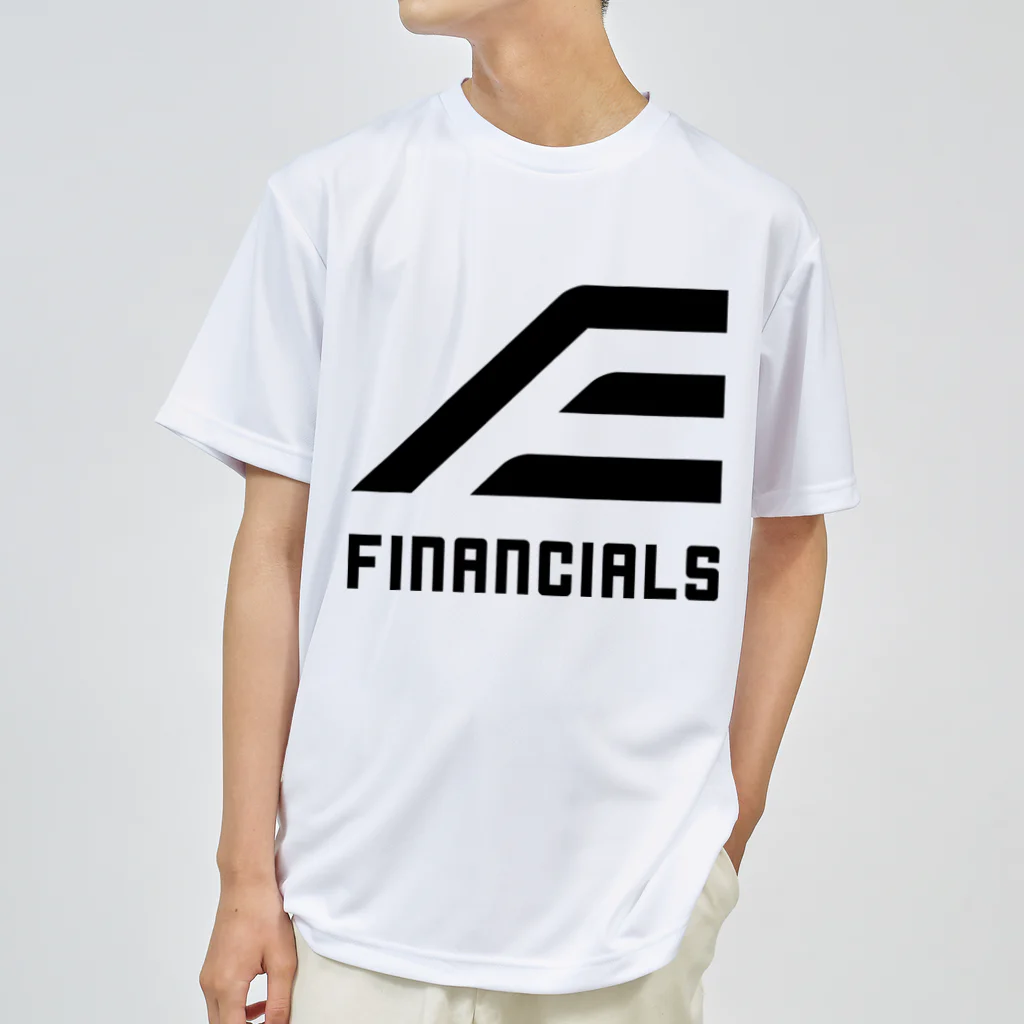 ファイナンシャルズのFINANCIALS黒ロゴスクエア ドライTシャツ