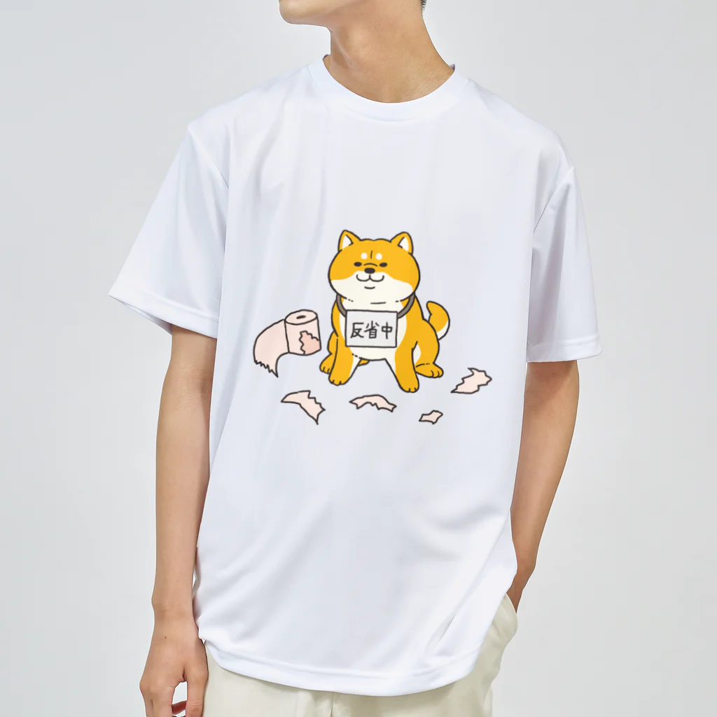 もんとみ | もっちり動物造形作家の反省の色が見えない柴犬 ドライTシャツ