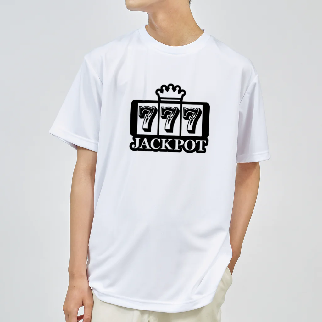 QUQU_WORKSのジャックポット スリーセヴン ブラック ドライTシャツ