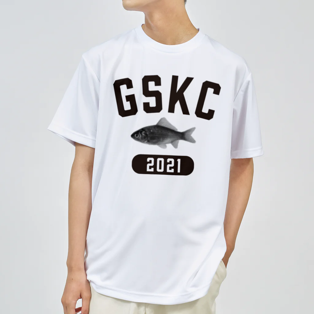 がさっ子クラブのGaSaKkoClub-カレッジロゴ風-ふな（ブラック） ドライTシャツ