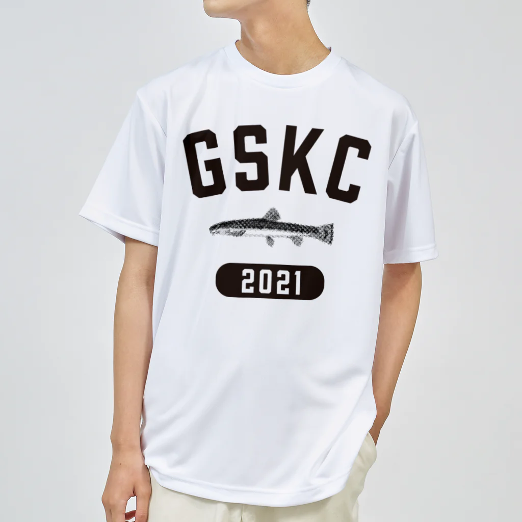 がさっ子クラブのGaSaKkoClub-カレッジロゴ風-どじょう（ブラック） ドライTシャツ