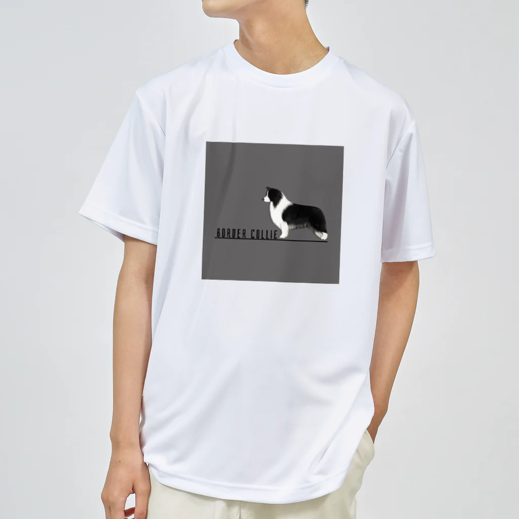 kcraft-bordercollieのボーダーコリー　モノクロver ドライTシャツ