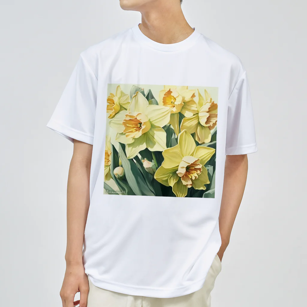 botanicalartAIの黄色のスイセン ドライTシャツ