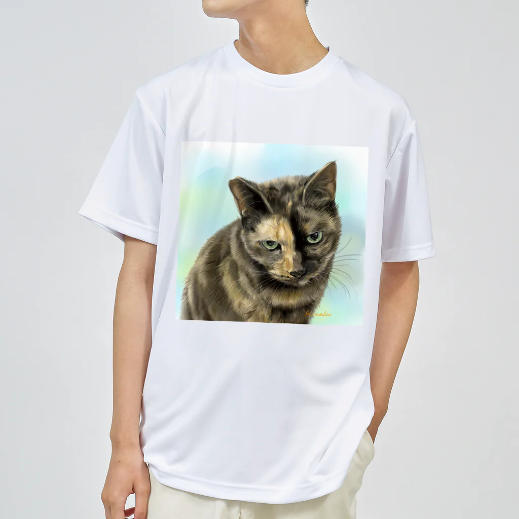 kinako-japanのサビ猫のオペラ座ちゃん ドライTシャツ