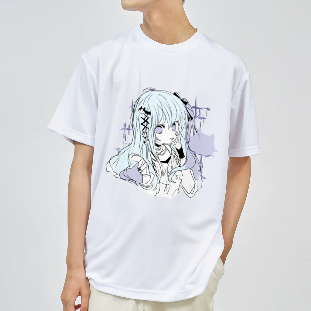 blossomの淡色青紫系女の子 ドライTシャツ