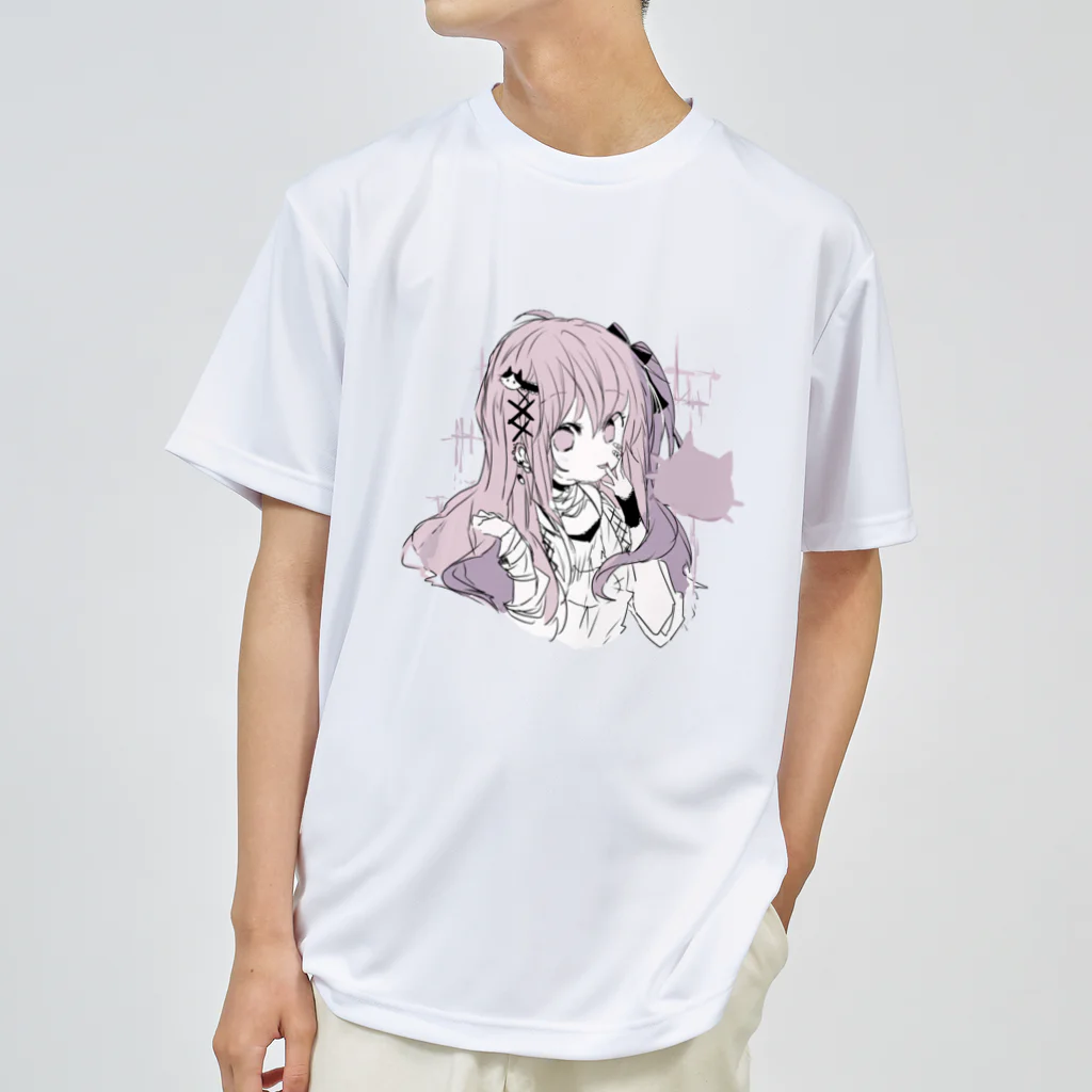blossomのピンク✖紫系の地雷女の子 ドライTシャツ