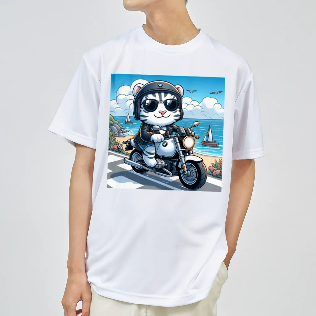 ワイズショップのホワイトタイガーのライダー Dry T-Shirt