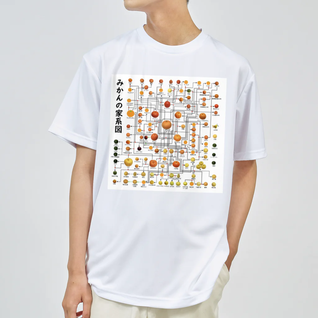 みかんノートのみかんの家系図 ドライTシャツ