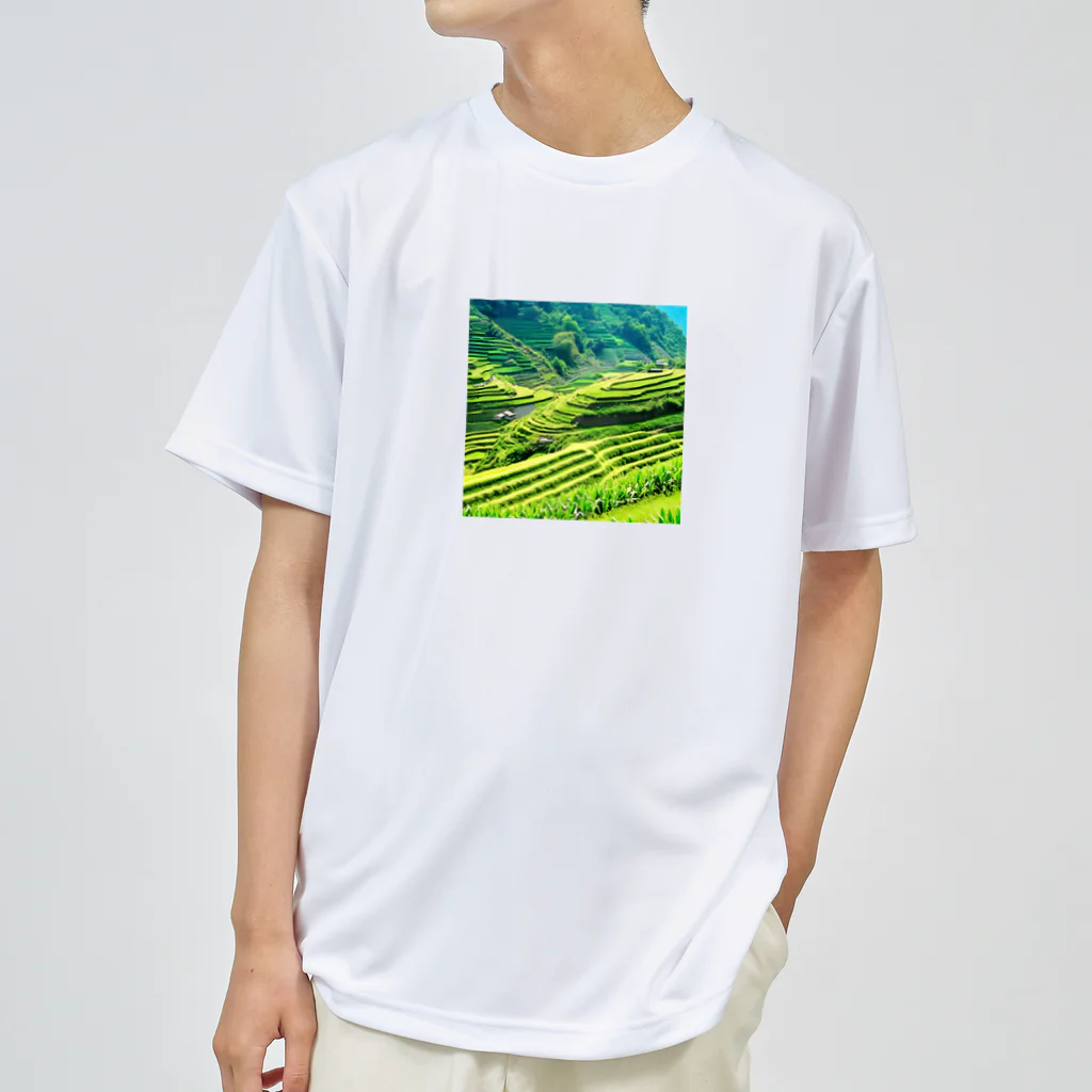 dolphineの日本の原風景　棚田 Dry T-Shirt