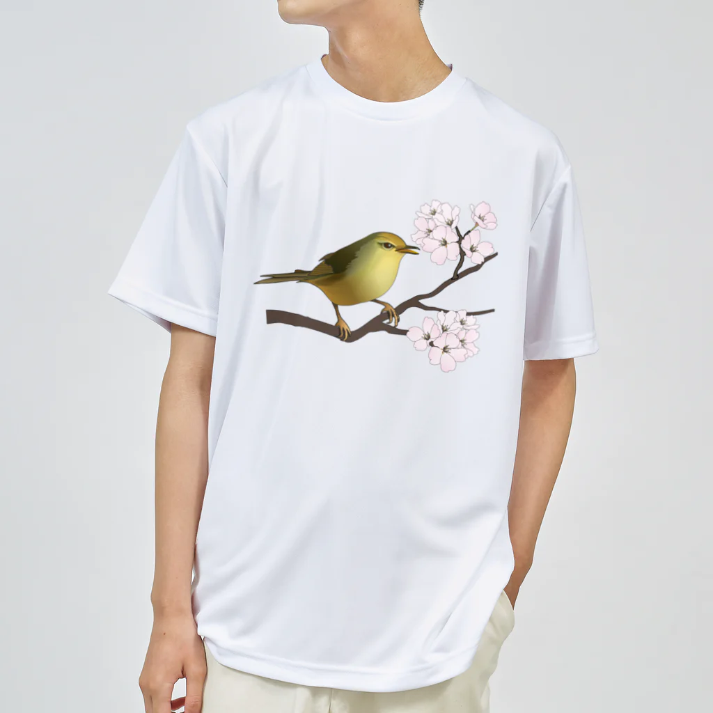 yamame1000ninの桜にウグイス ドライTシャツ