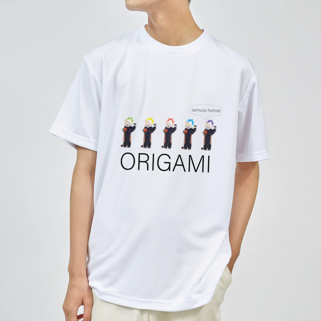 Zoo KeeperのORIGAMI　レッサーパンダとカブト ドライTシャツ