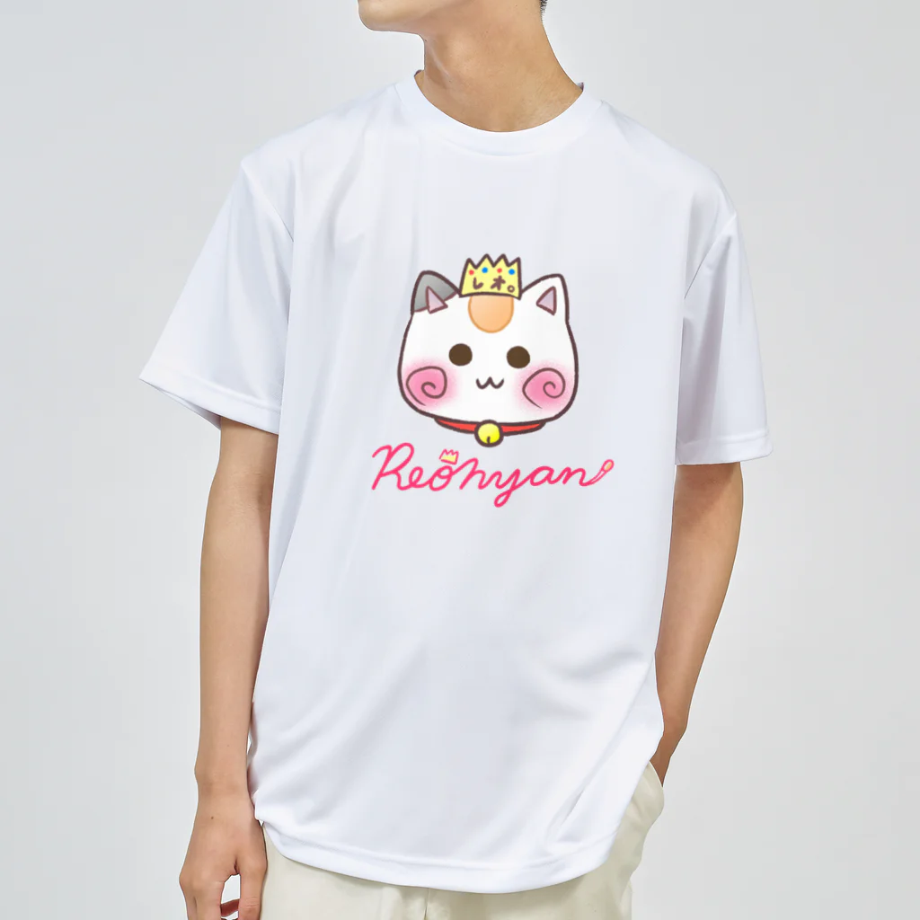 旅猫王子れぉにゃん👑😼公式(レイラ・ゆーし。)の(ピンクロゴ)【顔だけのれぉにゃん】 Dry T-Shirt