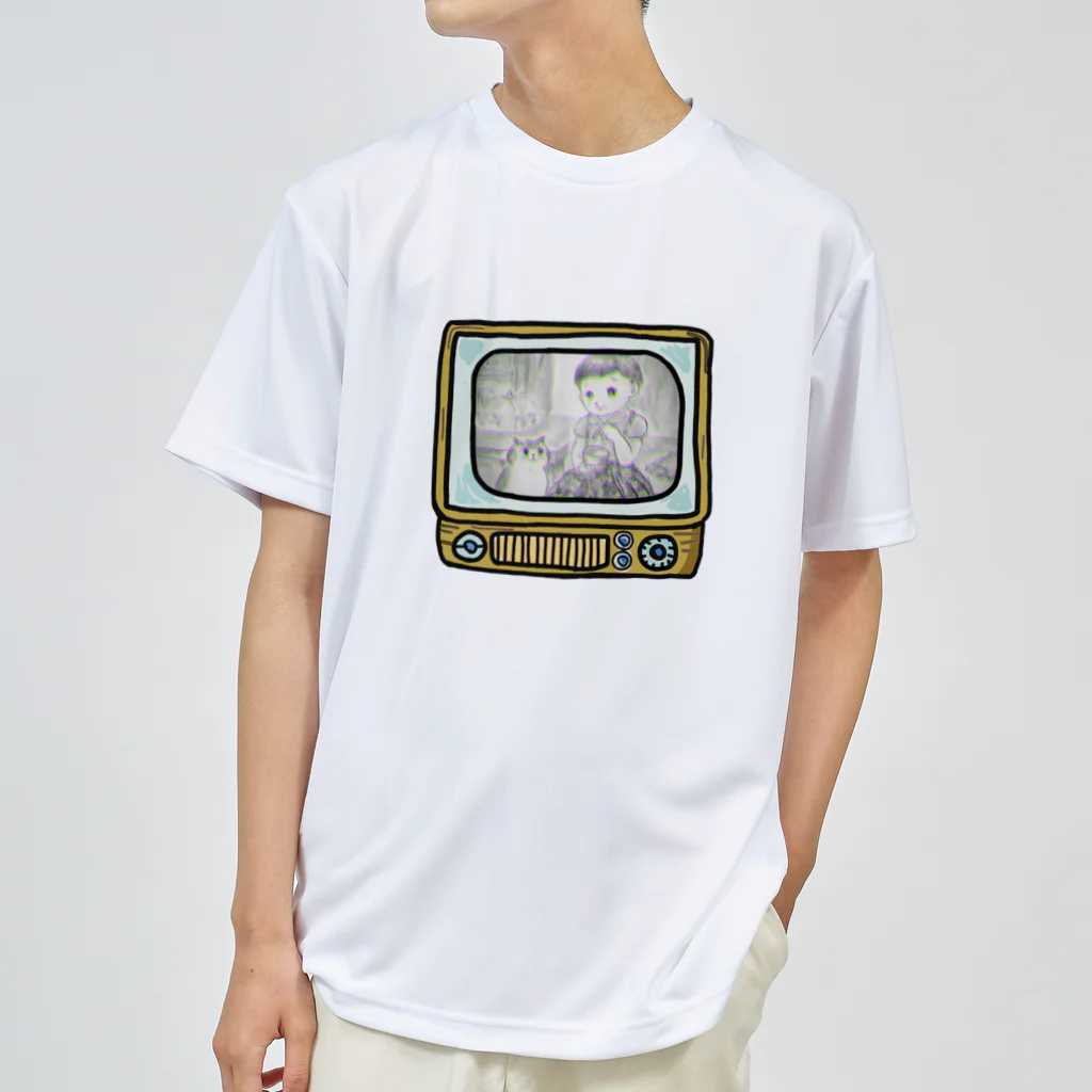 khakie shopのレトロテレビ　白黒 ドライTシャツ