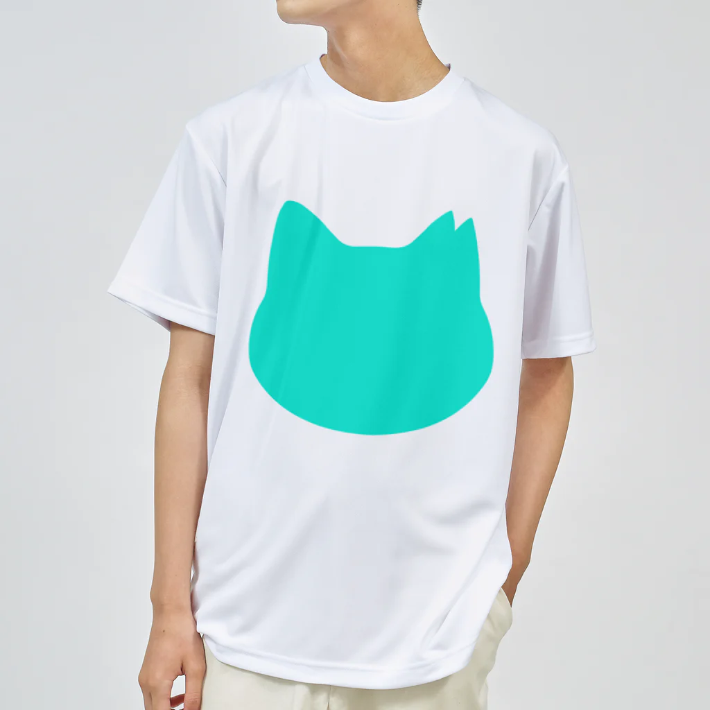 ichinoshopのさくら猫シルエット/ターコイズ ドライTシャツ