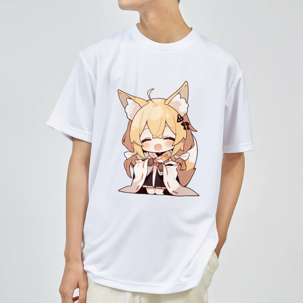 jai-to-anのミコン (Mikon) ver.1 狐の神様、きつね、キツネ ドライTシャツ