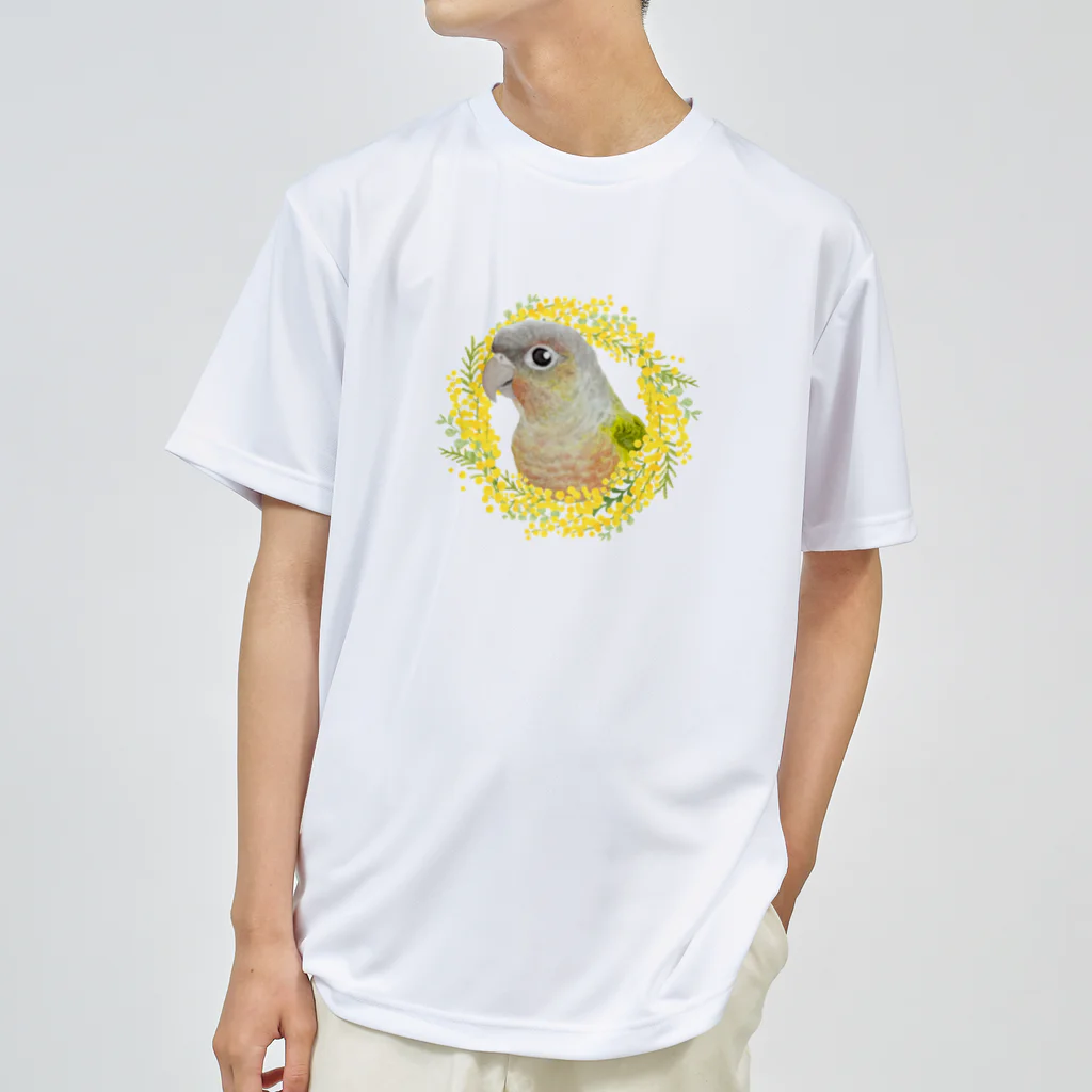 mariechan_koboの039 ウロコインコパイナップル ミモザのリース Dry T-Shirt