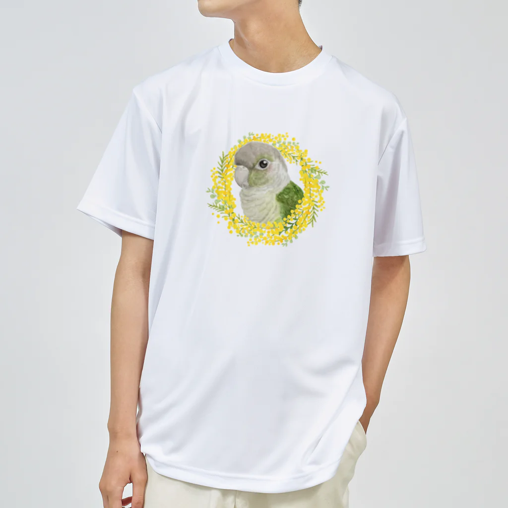 mariechan_koboの040 ウロコインコシナモン ミモザのリース ドライTシャツ