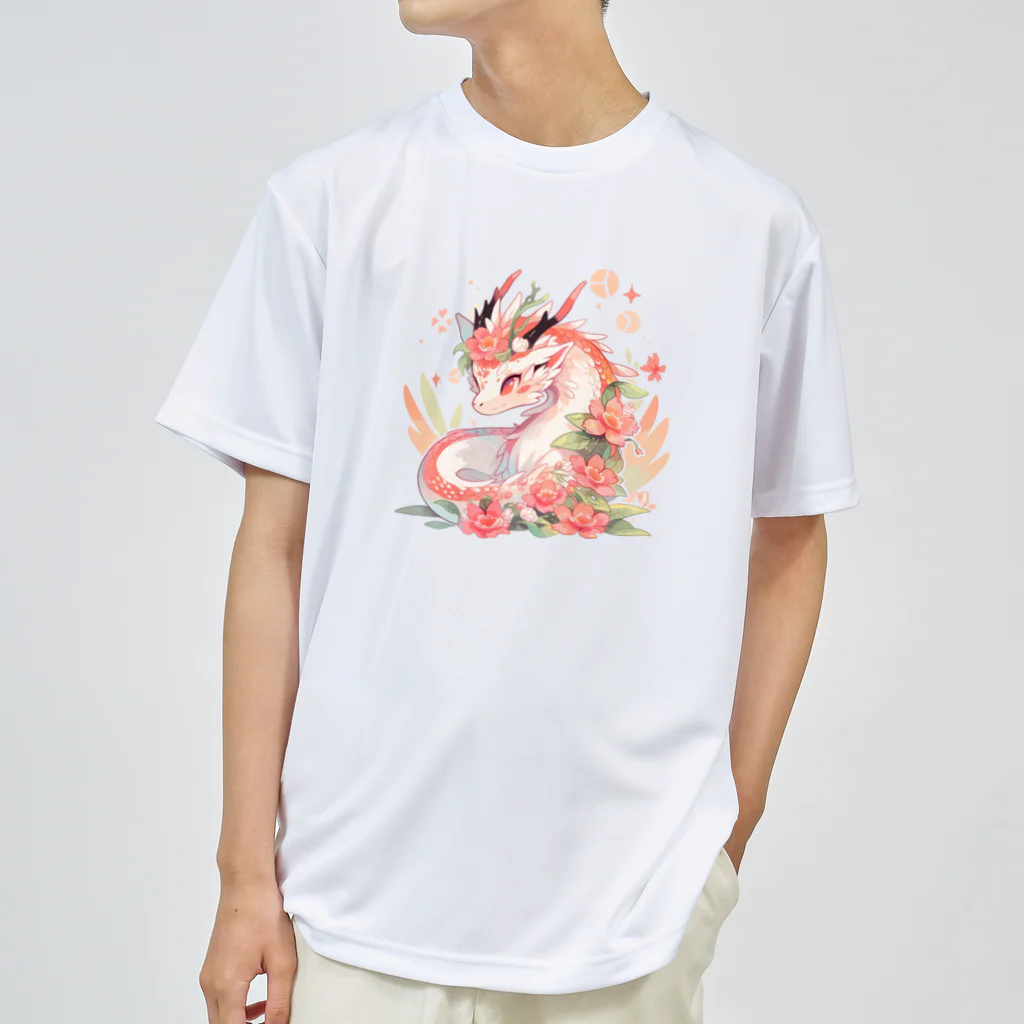 Japan Beautyオリジナルショップのうっすらピンクの花龍さん ドライTシャツ