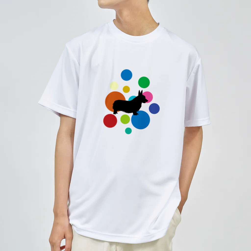 chicodeza by suzuriのカラフルコーギー ドライTシャツ