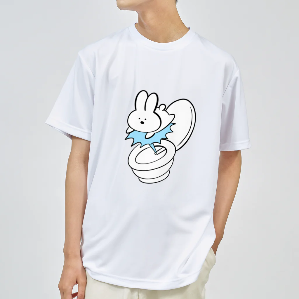 まがおのウォシュレットうさぎ ドライTシャツ