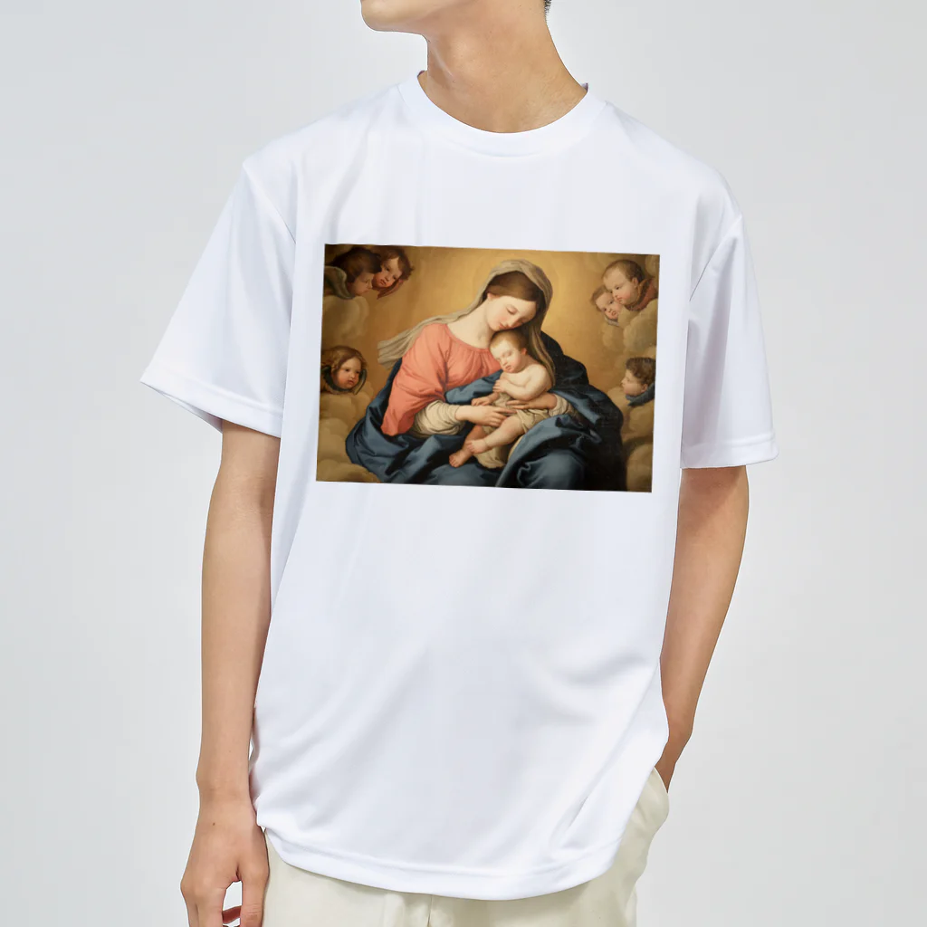 世界美術商店のマドンナと子供と天使たち / Madonna with Child and Angels ドライTシャツ