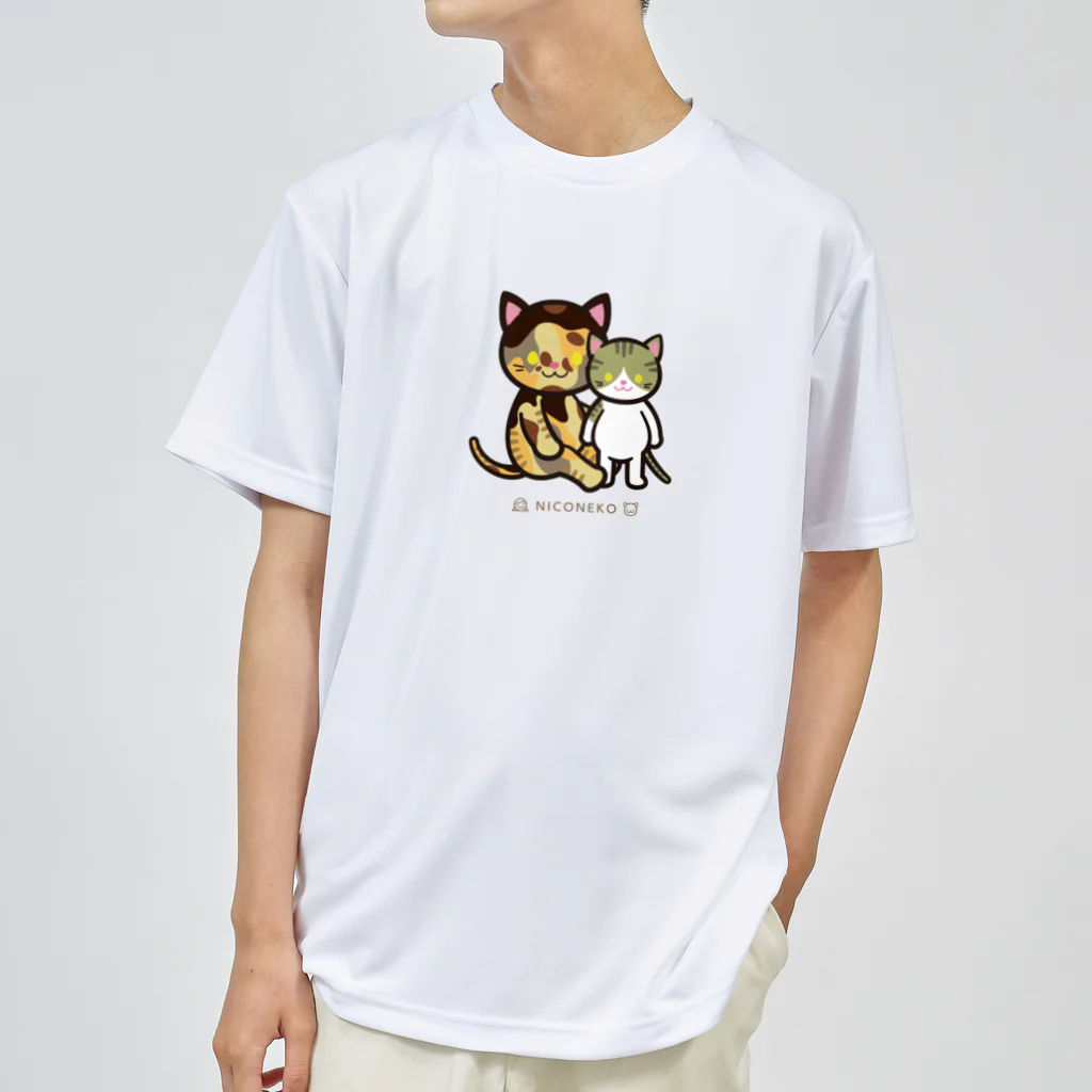 にこねこ【保護猫の保育園】のうずらちゃんトントン親子ドライTシャツ ドライTシャツ