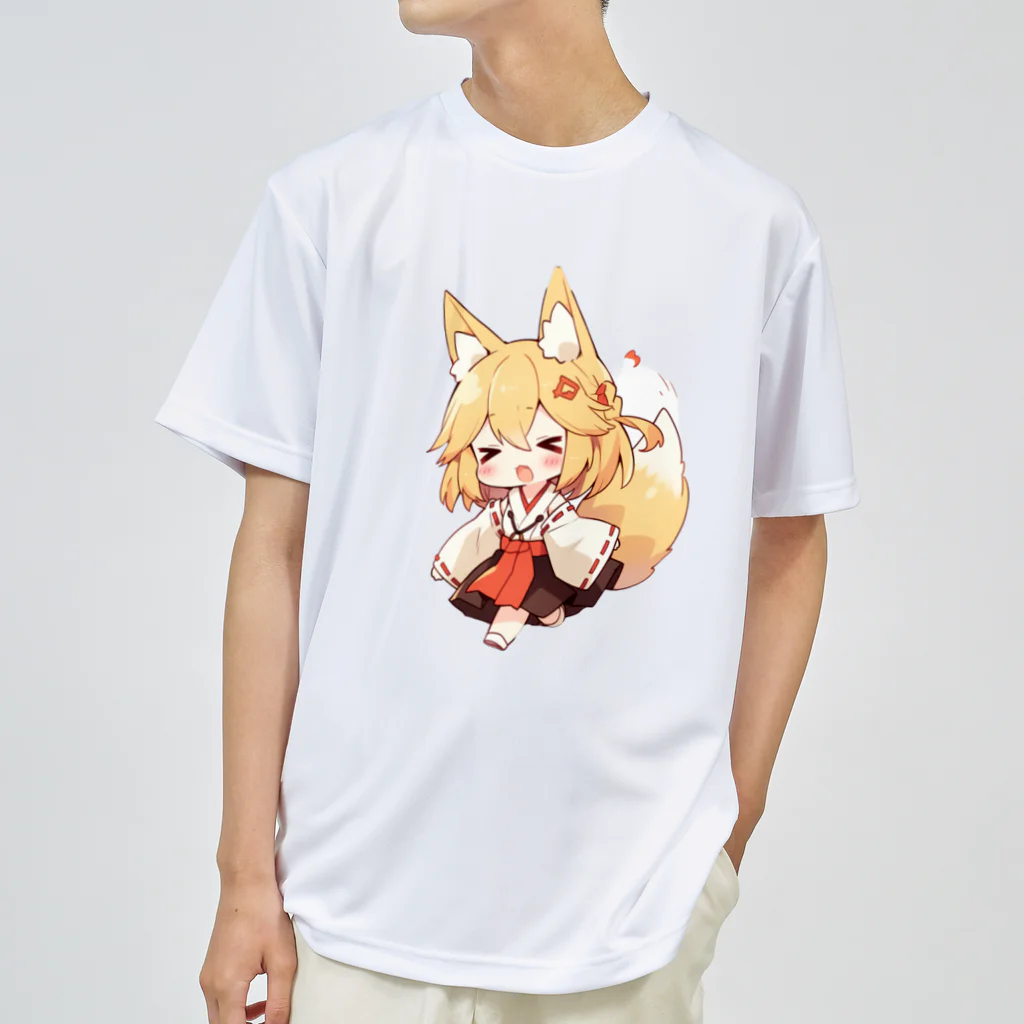 jai-to-anのミコン (Mikon) ver.4　狐の神様、きつね、キツネ ドライTシャツ