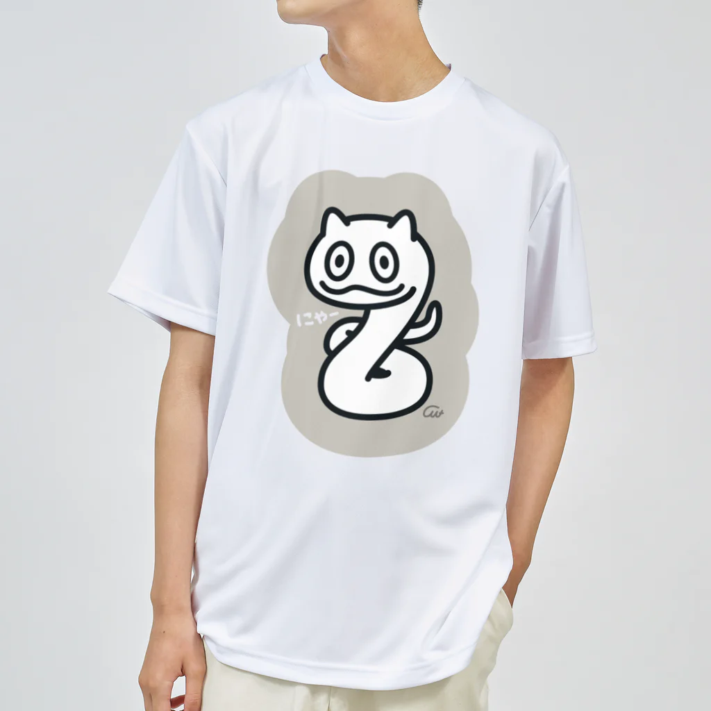 イラスト MONYAAT のへびにゃーん ドライTシャツ