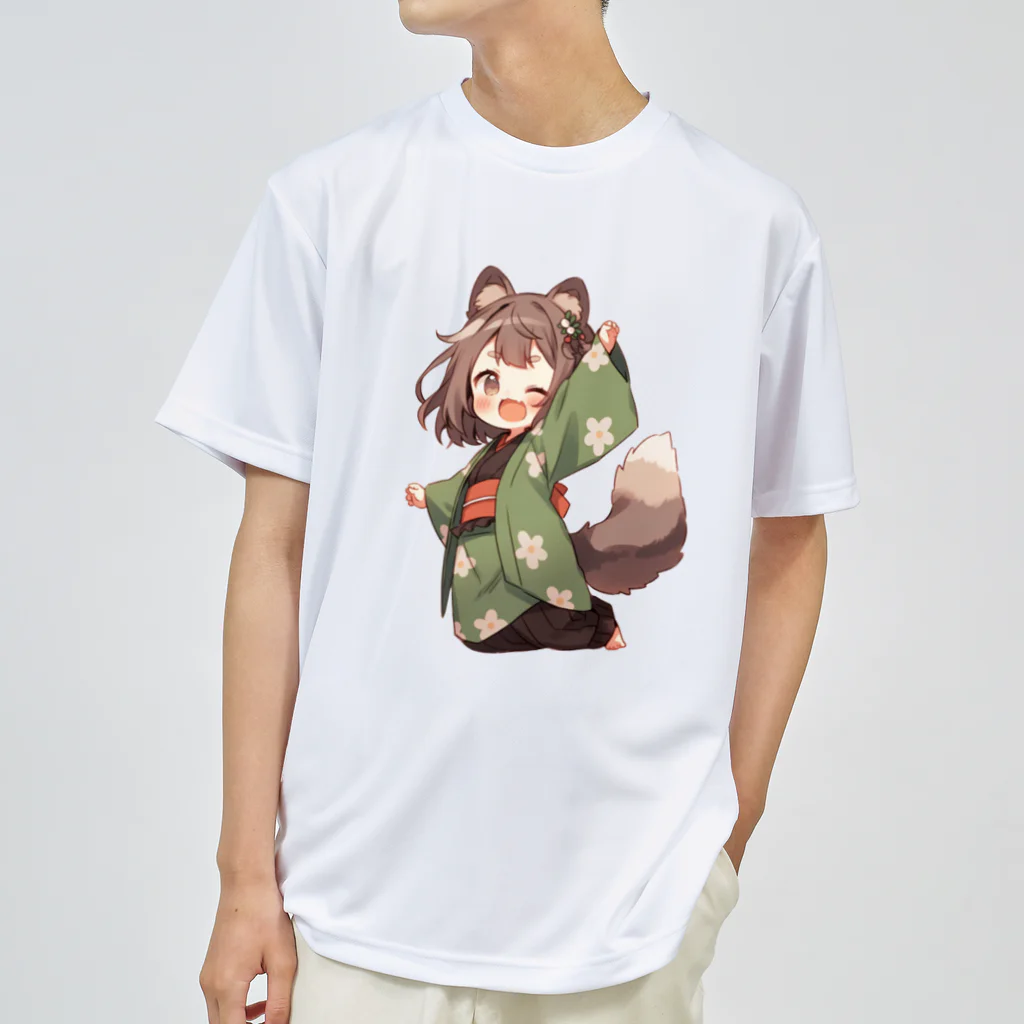 jai-to-anのたぬっぺ (Tanuppe) ver.1　狸の神様、たぬき、タヌキ ドライTシャツ