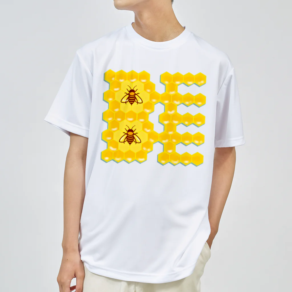 LalaHangeulのハニカム構造(BEE） Dry T-Shirt