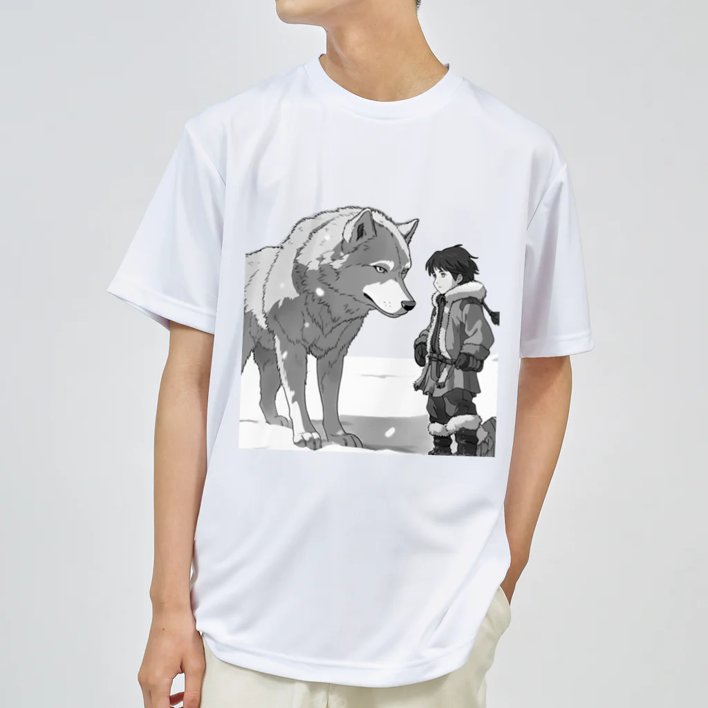 桜音ことこ企画の雪原の少年とオオカミ Dry T-Shirt