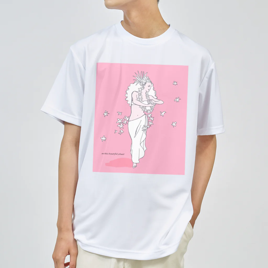 Noa Noa Art ＆ Designのタヒチアンダンサー（ピンク）｜Ori Tahiti Lady ドライTシャツ