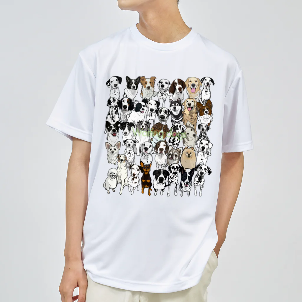 lily_dalmatianのWaiting dogs  ドライTシャツ