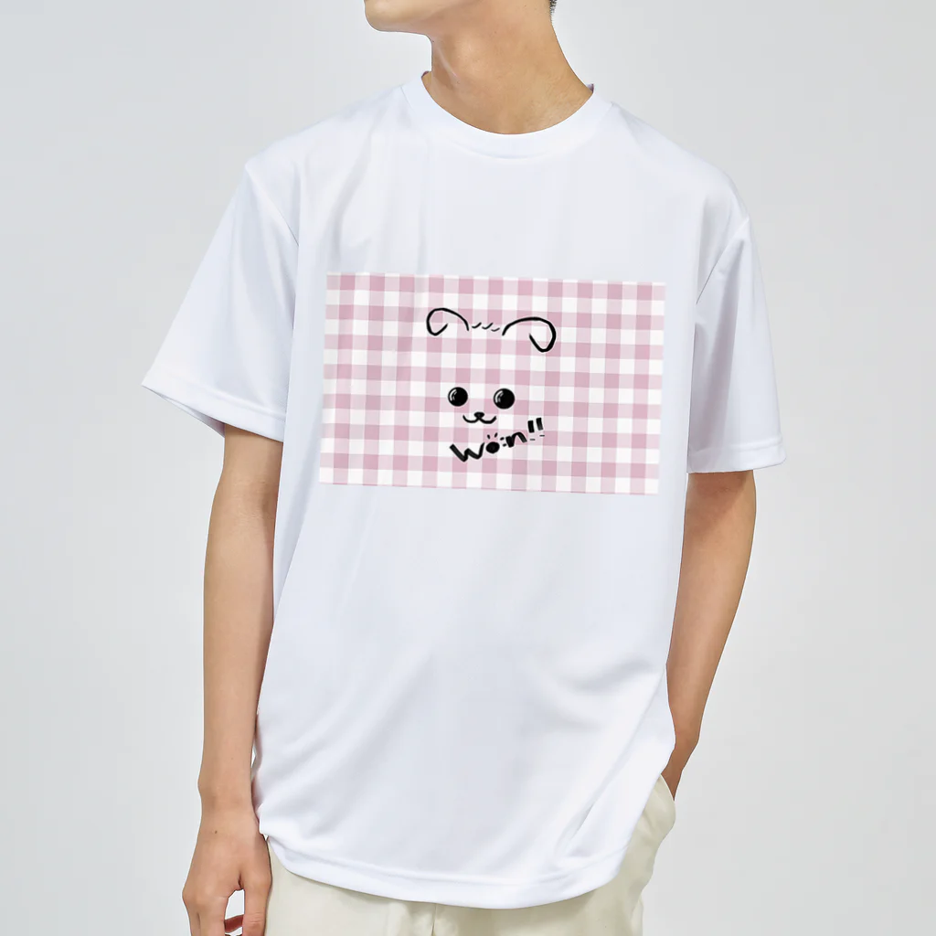 merongのわんこA♡ギンガム Dry T-Shirt