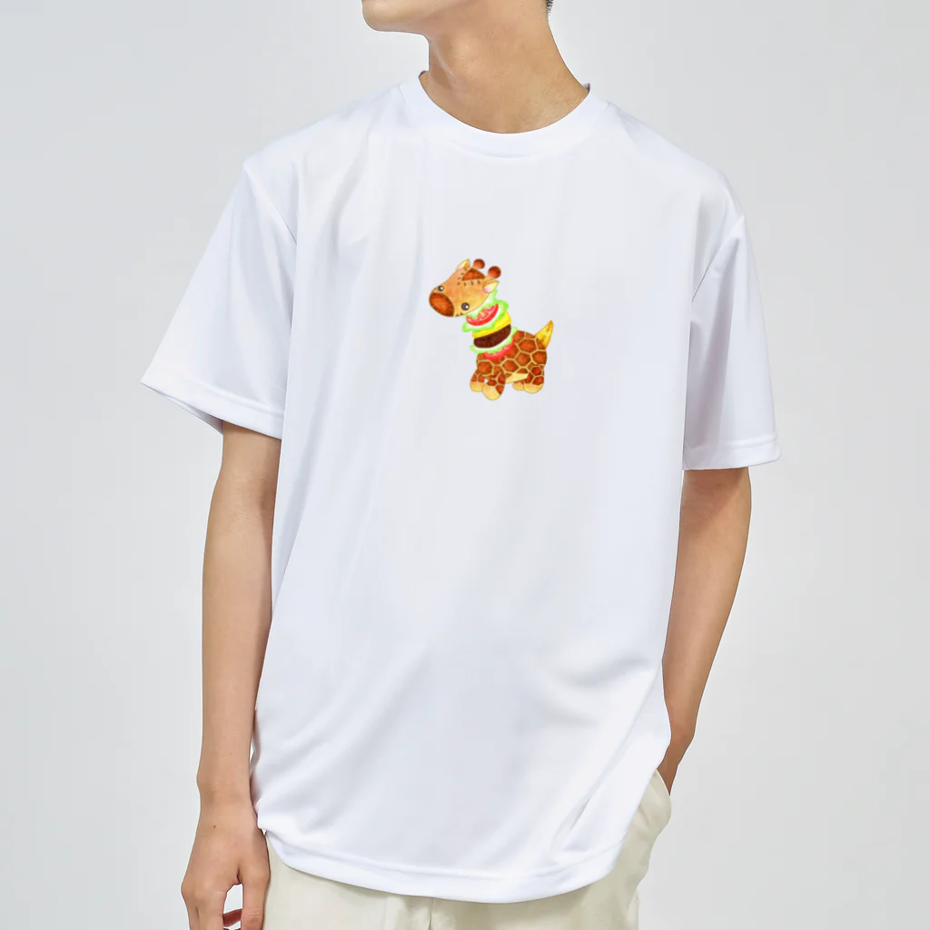 satoayaのアニマルカフェのフードアニマル　キリンバーガー ドライTシャツ