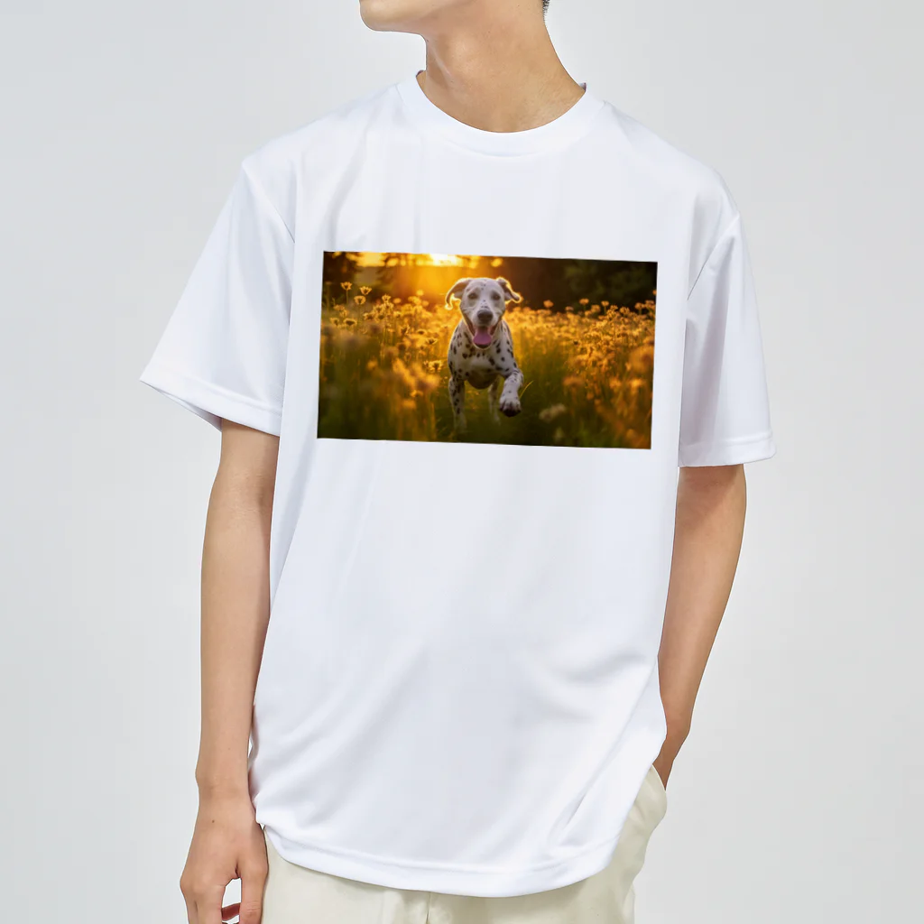 hide0123の駆けっこ子犬 ドライTシャツ