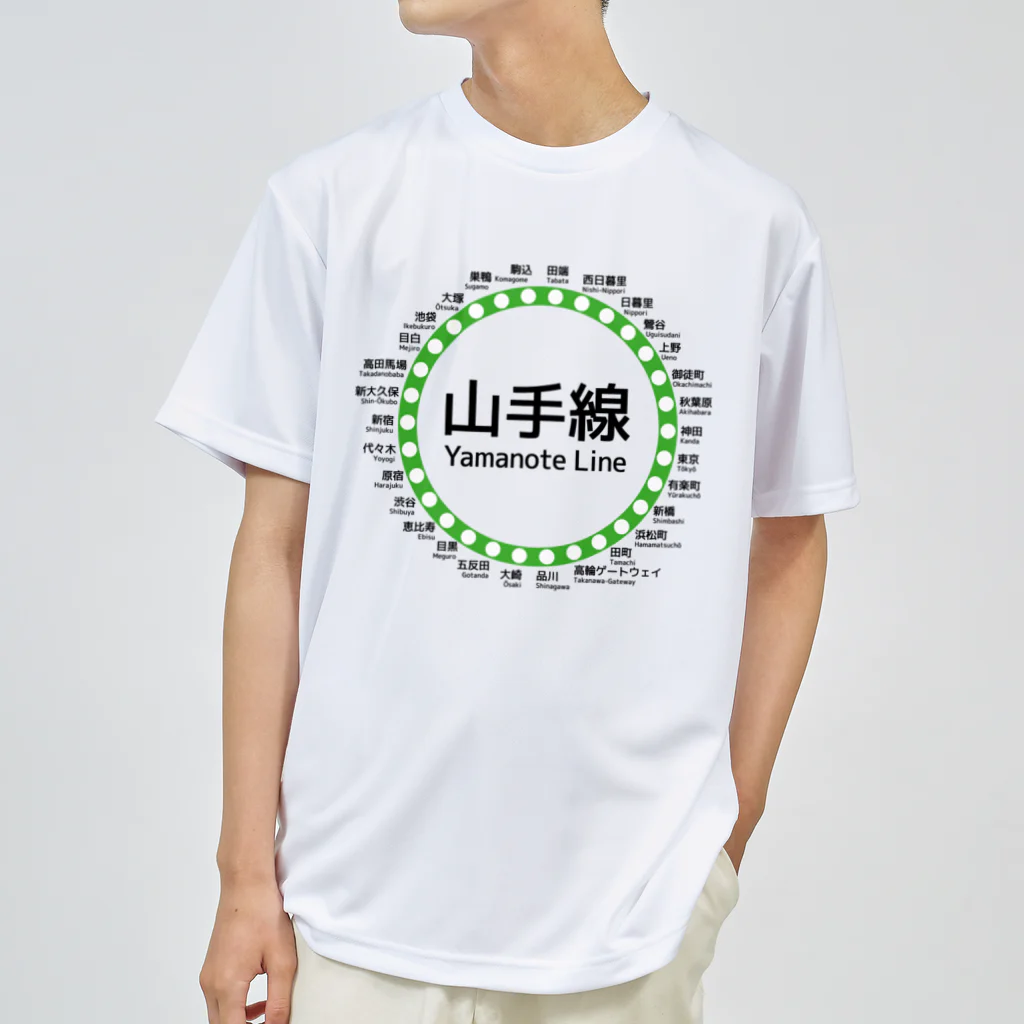 DRIPPEDのJR山手線路線図 ドライTシャツ