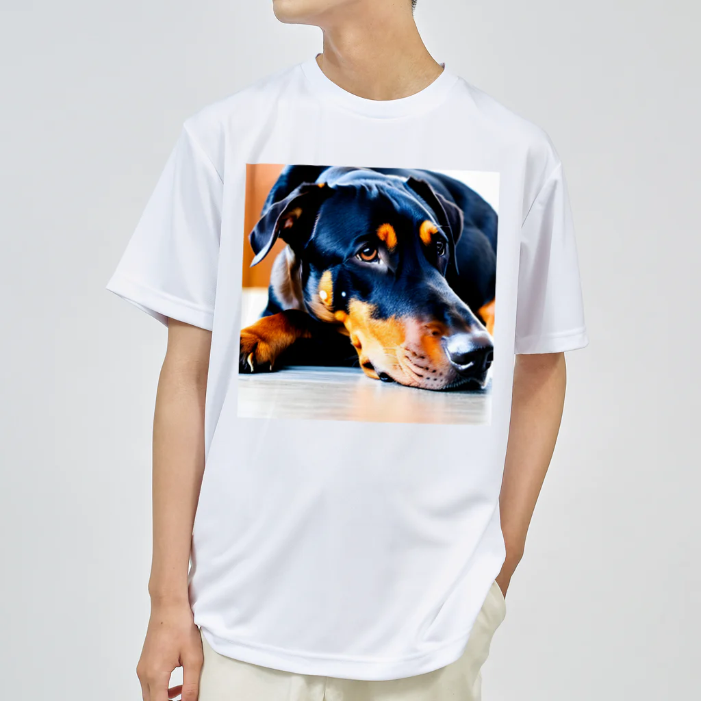 犬バカ部のタレミミドーベルマン ドライTシャツ