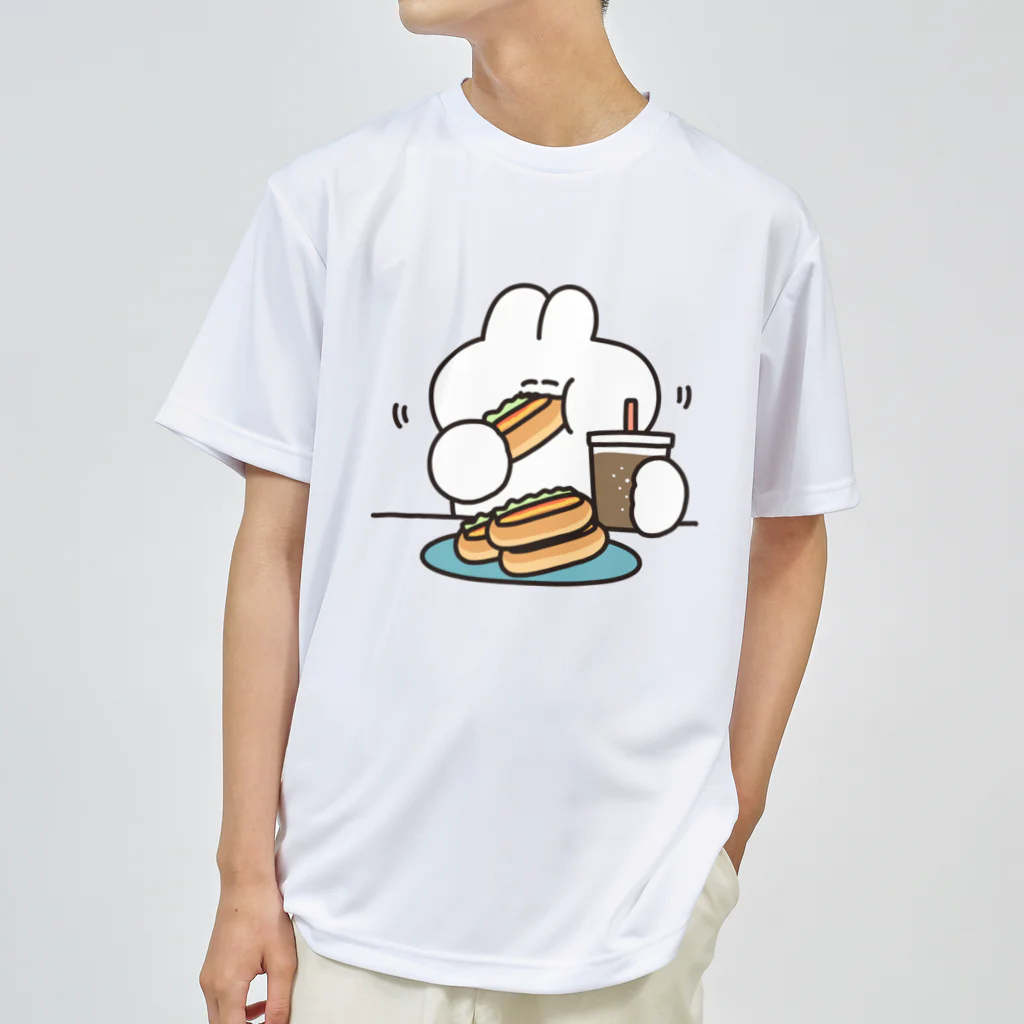 ナポリのSUZURIのホットドックとうさちゃん Dry T-Shirt