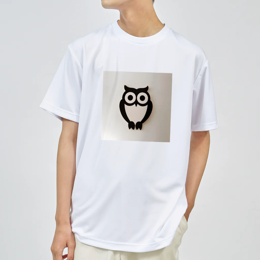 Owlの白黒フクロウちゃんのイラストグッズ Dry T-Shirt