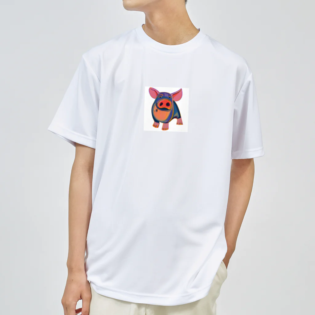 takuchan-の叫ぶ豚君 水彩画風 Dry T-Shirt