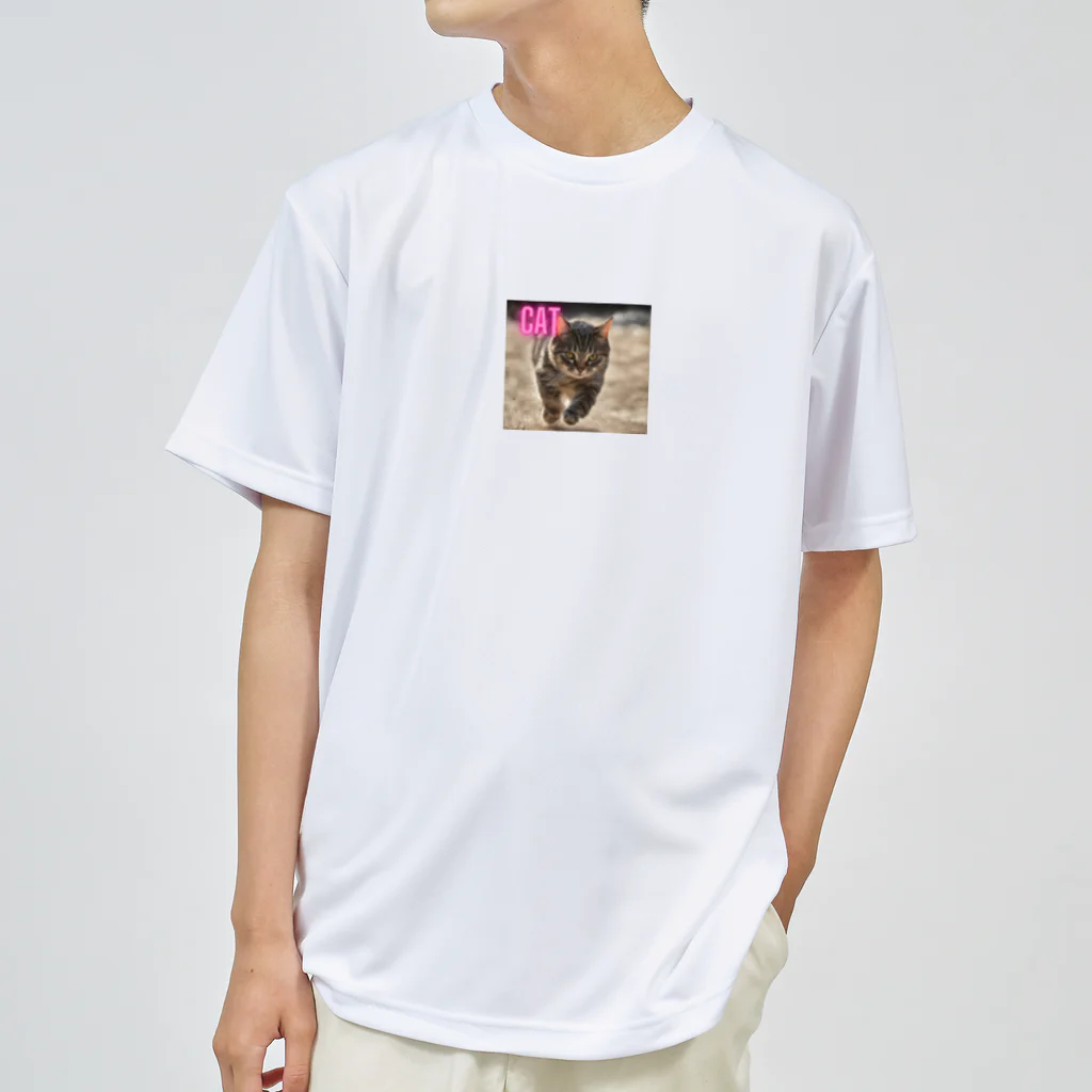 TAIYO 猫好きのピンクロゴCAT 狩猟風 Dry T-Shirt