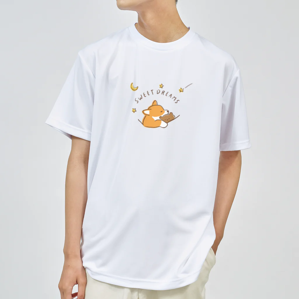 kiki25のおやすみコーギー(良い夢を　ナイトウェア) ドライTシャツ