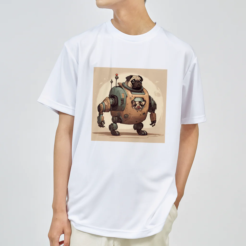 PUGおやじのロボパグ出動 ドライTシャツ