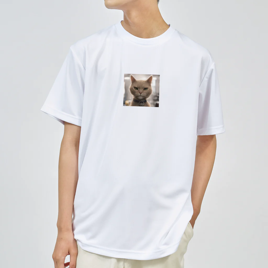 TAIYO 猫好きのビックフォト茶虎模様猫 ドライTシャツ