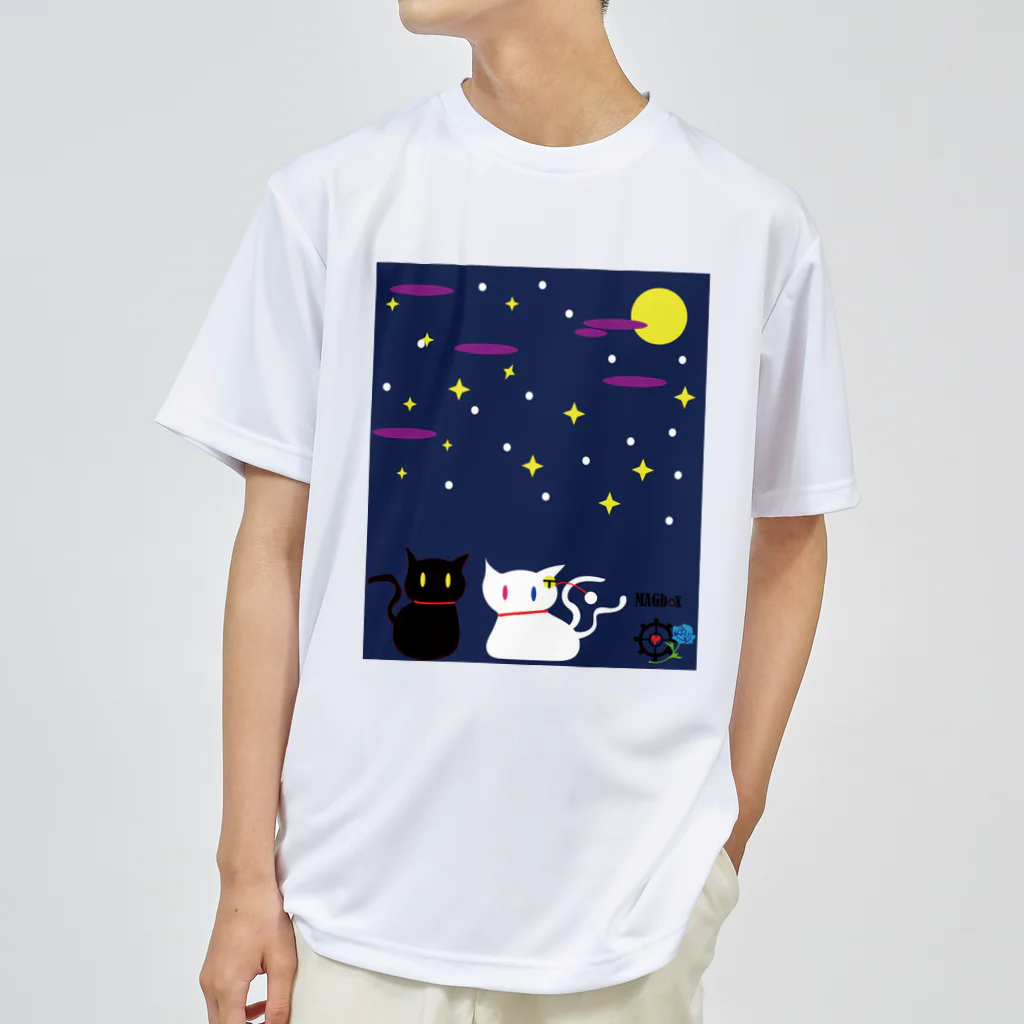 Amasyuiroのmagboxシリーズ　猫月夜 Dry T-Shirt