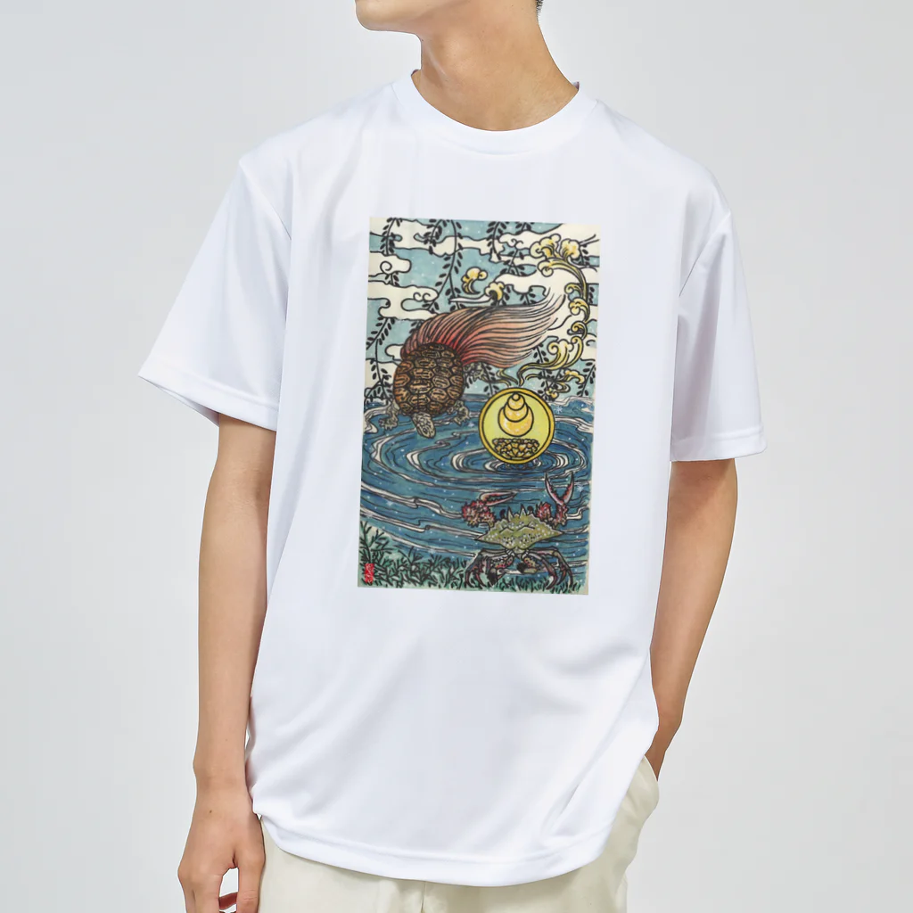 JapaneseArt Yui Shopの亀蟹合戦 ドライTシャツ