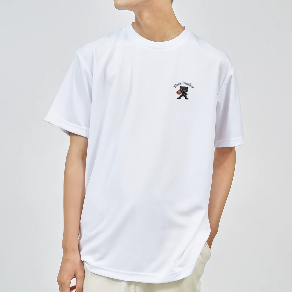 バスケ×動物グッズショップBBのバスケブラックパンサー Dry T-Shirt