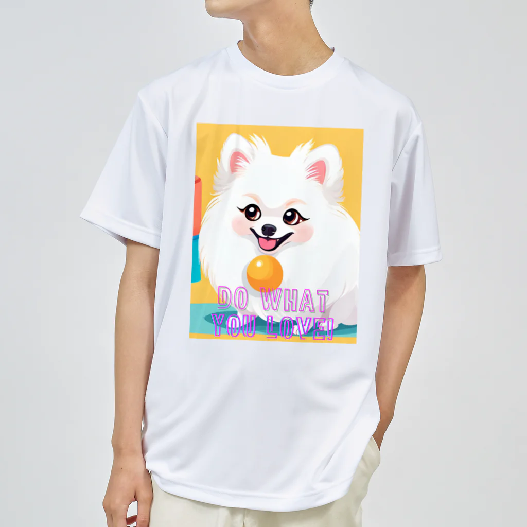 Pom-Dog'sの清楚系白ポメ　ポメ子 Dry T-Shirt